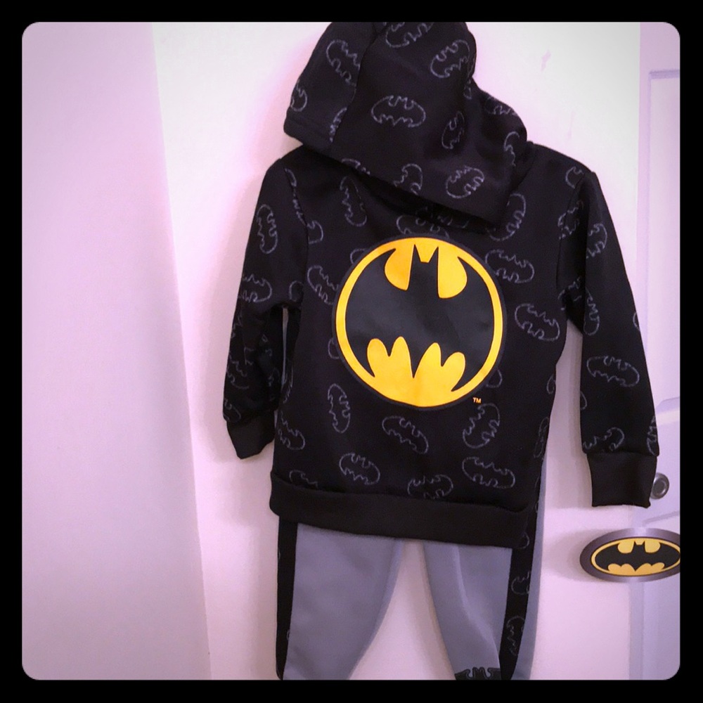 Boys Batman Hoodie & Jogger Matching Set- New-2T